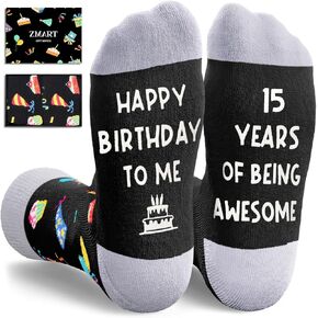 Zmart 15th Birthday Gifts Ideas for Boys - Socks for 15 Year Old Boys Girls, Gifts for Teen Boys Girls Age 15