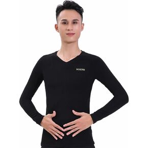 Men's Latin Dance Modern Tops Adult Ballroom National Standard Dance Practice Training Clothes