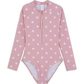 Gottex Kids Long Sleeve Zip Front One Piece Swimsuit Chlorine Fade Resistant and Built-in UPF UV Protection