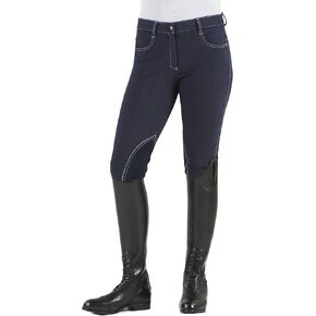 Ovation Women's Euro Melange zip الأمامية للركبة القطن المؤخرات ، النيلي ، 24 العادية