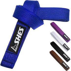 BJJ Belt for Men & Women Brazilian Jiu Jitsu Belt with Ranking Stripes Sleeve Bar Kids Jiu Jitsu Gi Belt