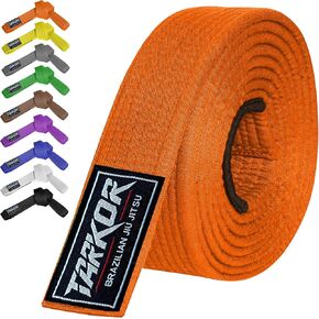 BJJ Belt for Men & Women Brazilian Jiu Jitsu Belt with Ranking Stripes Sleeve Bar Kids Jiu Jitsu Gi Belt