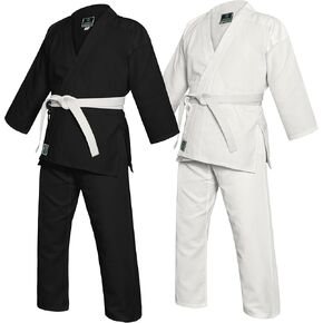 Karate Uniform for Kids & Adults Lightweight Student Karate Gi Martial Arts Uniform black with Belt