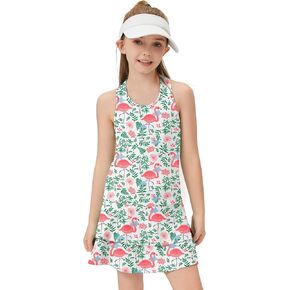 Soneven Girls Tennis Dresses Sleeveless Golf Dress with Shorts Pickle Ball Athletic Dress Tennis Outfits