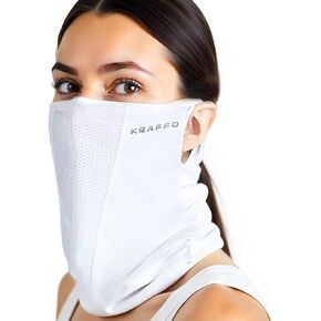 Ice Silk UV Neck Gaiter – UPF 50+ Cooling Face Cover, 2-Pack (Black or White)