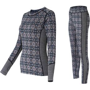 Merino Wool Base Layer Set for Women 100% Merino Wool Thermal Underwear Set