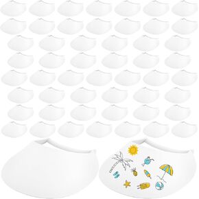 54 Pack White Sun Foam Bossors DIY Summer Flear Foam Vensors قابلة للتعديل قابلة للتعديل