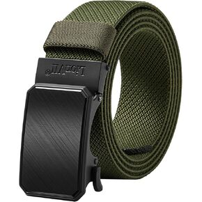 LionVII Mens Belt Ratchet Elastic, Stretch Belt for Work Slide with Automatic Buckle for Men, Adjustable to Fit 28-49" Waist