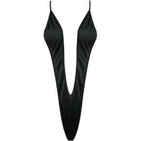 MODSON Women's Extreme Mini Sling Lingerie Micro Halter Ties Up Swimsuit, V-string Black, One Size