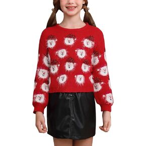 Girl's Christmas Sweater Ugly Knitted Santa Xmas Outfit 1-10 Years