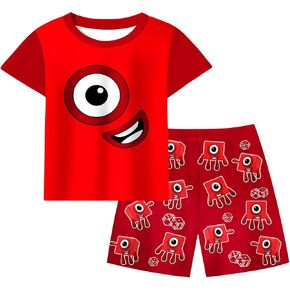 COTO Boys Girls Cosplay Shirt and Shorts Set Toddler Graphic Outfit Kids Shirt Set