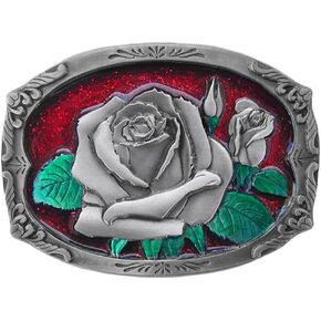 Western Express Rose Belt Buckle
