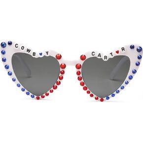 Cowboy Outfit Women Concert Merch Accessories Heart Glasses for Fans Singer Sunglasses Party Favors