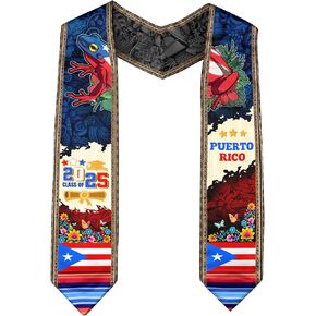 Puerto Ricans Graduation Stole, Puerto Rico American Flag Graduation Sash 2025, Class of 2025