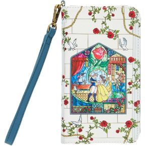 Loungefly Disney Beauty And The Beast Stained Glass Tech Wallet DARK BLUE NONE