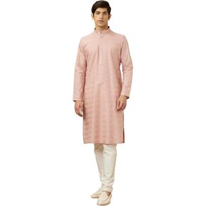 Manyavar Men Cotton Solid Full Sleeves Casual,Traditional Kurta Pyjama Set