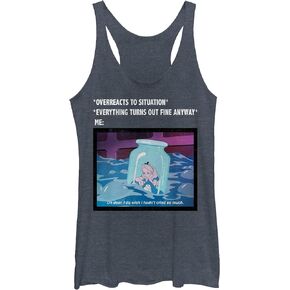 Disney Women's Alice in Wonderland Anxiety Meme Tri-Blend Racerback Layering Tank