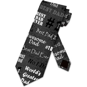 Three Rooker Father's Day Ties Men's Best Dad Ever Neckties Worlds Greatest Daddy Tie