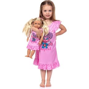 INTIMO Sesame Street Pajamas Toddler Girls Abby Cadabby Kindness is Magical Nightgown with Matching Doll Dress