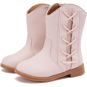 BMCiTYBM Toddler Girls Cowgirl Boots Little Kids Mid Calf Western Boots Flower Cowboy Boots Pointed Toe Riding Shoes