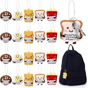 20 Pcs End of The Year Gifts for Students Bulk Food Plush Keychain Kindergarten Graduation Party Favors for Kids Positive Employee Appreciation Items for Coworker Staff