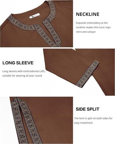 Runcati Mens Medieval Pirate Shirt Renaissance Viking Knight Warrior Tunic Tops Long Sleeve LARP Halloween Costume in Saudi Arabia