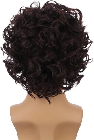 الأولاد البني البني الداكن الأطفال بني أشعث شعر مستعار قصير مجعد مموج للطفل للأطفال اليومية الهالوين in Kuwait