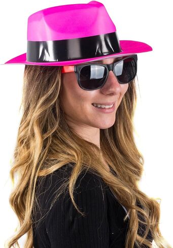 Neon Bright Party Set - 12 Neon Party Hats with 12 Shutter Glasses in Saudi Arabia