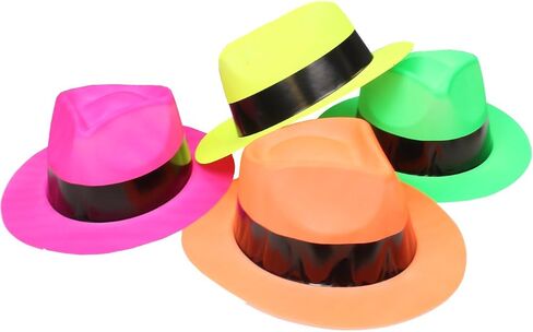 Neon Bright Party Set - 12 Neon Party Hats with 12 Shutter Glasses in Saudi Arabia