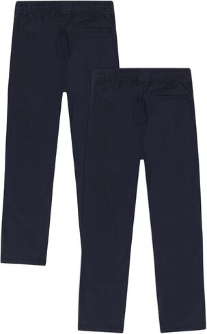 Boys' School Uniform Pull on Stretch Twill Pants, Drawstring Waist, Multipack in Saudi Arabia