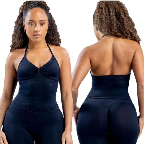 Impact Longline Strappy Top Women Impact Longline Halter Tops Workout Longline Tank Top Compression Gym Fitness in Kuwait