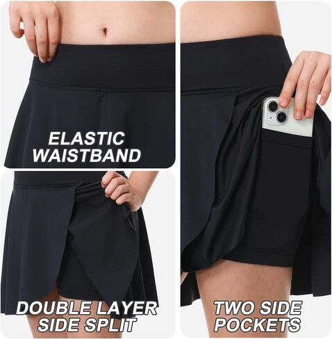 Athletic Skorts for Girls Tennis Golf Skirts with Shorts and Pockets Flowy Workout Golf Running Skirts in Kuwait