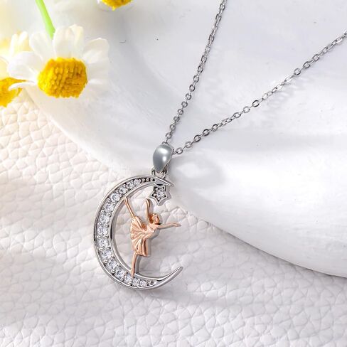 الغيتار/الكمان/الفلوت/التشيلو/الطلاء/البيانو/قلادة الباليه 925 ستيرلنج الفضة القمر قلادة قلادة فنان موسيقى الرقص للنساء in Kuwait