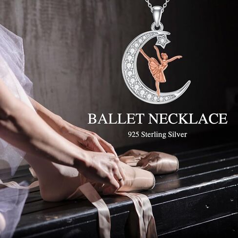الغيتار/الكمان/الفلوت/التشيلو/الطلاء/البيانو/قلادة الباليه 925 ستيرلنج الفضة القمر قلادة قلادة فنان موسيقى الرقص للنساء in Kuwait