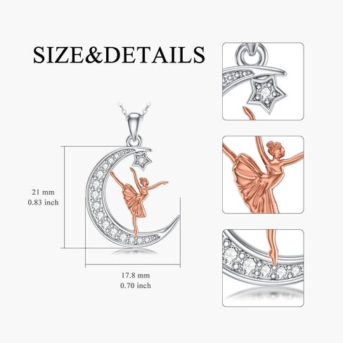 الغيتار/الكمان/الفلوت/التشيلو/الطلاء/البيانو/قلادة الباليه 925 ستيرلنج الفضة القمر قلادة قلادة فنان موسيقى الرقص للنساء in Kuwait