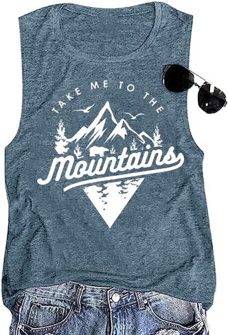 Nature Sunrise Tank Top for Women Summer Hiking Graphic Tops in Saudi Arabia