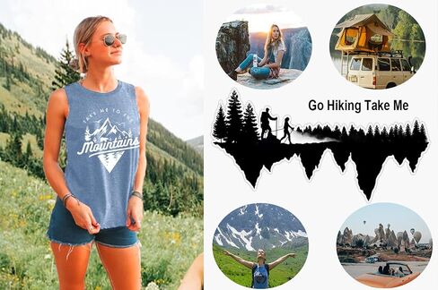 Nature Sunrise Tank Top for Women Summer Hiking Graphic Tops in Saudi Arabia