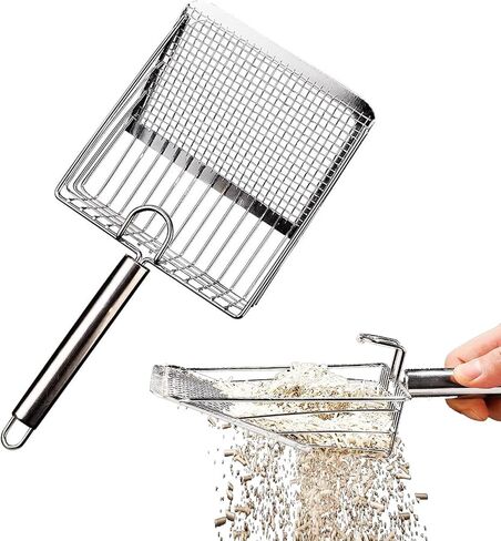 Cat Litter Scoop, Metal cat Litter scoopers, Deep Shovel,cat Litter Sifter, Kitten Poop Sifting,Heavy Duty Speed Sifter for Litter Box,Litter Scooper with Holder（Silvery-Blue） in Saudi Arabia