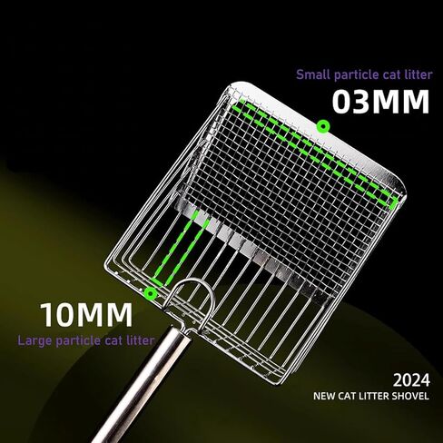 Cat Litter Scoop, Metal cat Litter scoopers, Deep Shovel,cat Litter Sifter, Kitten Poop Sifting,Heavy Duty Speed Sifter for Litter Box,Litter Scooper with Holder（Silvery-Blue） in Saudi Arabia