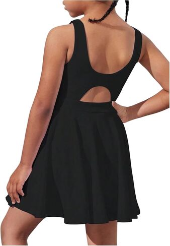 WDIRARA Toddler Girl's Tennis Dress Sleeveless Crisscross Back Athletic Workout Tank Dresses in Saudi Arabia