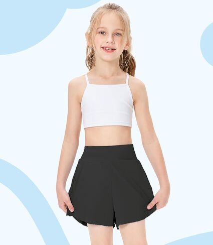 شورتات رياضية للبنات عالية الخصر مع جيوب خفيفة الوزن ناعمة سريعة الجفاف الرياضة in Kuwait