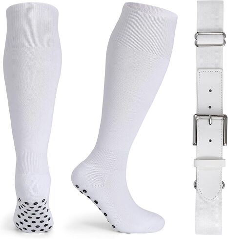 JASGOOD Grip Soccer Socks Baseball Belt Set Non-Slip Football Softball Baseball Sock for Men Women Basketball Grip Sport Sock in Saudi Arabia