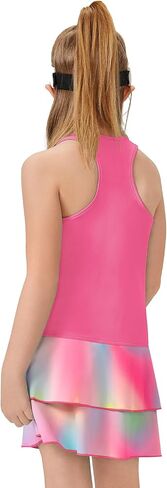 Soneven Girls Tennis Dresses Sleeveless Golf Dress with Shorts Pickle Ball Athletic Dress Tennis Outfits in Saudi Arabia
