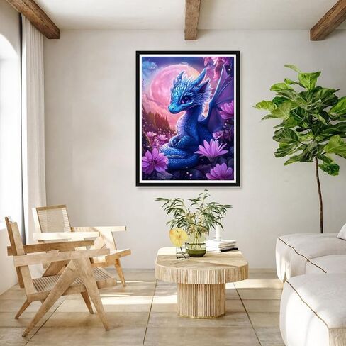Bimkole 5D Diamond Art Kits for Adults Black and White Dragon, Full Drill DIY Rhinestone Embroidery Set Paint with Diamonds Art Animal by Number Kits Cross Stitch Home Wall Craft Decor 12x16 Inch in Saudi Arabia