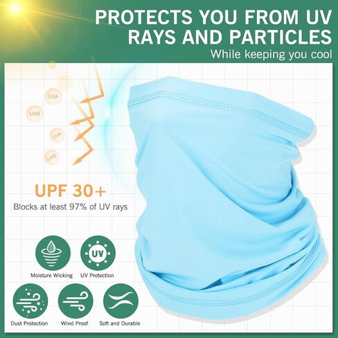 Cooling Neck Gaiter, Summer UV Face Mask Dust Balaclava, Neck Gator Bandana Face Cover for Sun Protection Men Women Outdoor in Saudi Arabia