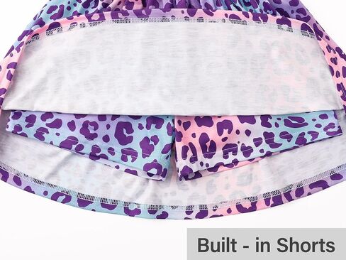 Big Girls Athletic Skort - Leopard Leopard Print Summer Summer Skirt Size 6-16 in Kuwait