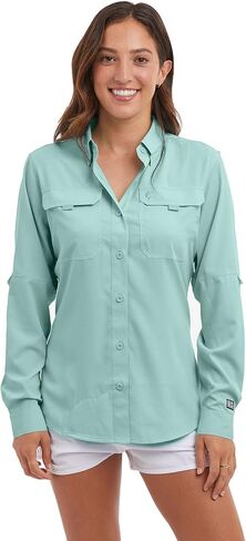 PELAGIC Women's Keys Guide Fishing Shirt, Long Sleeve, UPF 50+ Protection, Ventilated and Lightweight in Kuwait