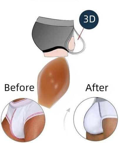 انتفاخ مُحسّن رجال Slicone تكبير الوسيح الأمامي Pad 3D كوب الملابس الداخلية المعززة لملخصات الملاكمين للسباحة in Saudi Arabia