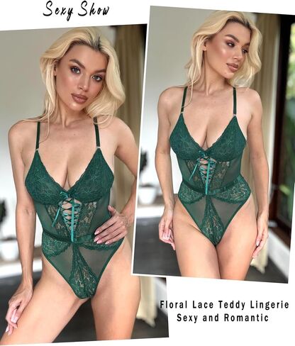 Avidlove Sexy Lingerie for Women Lace Teddy Lingerie Cut Out One Piece Lingerie Bodysuit Top Clubwear in Saudi Arabia