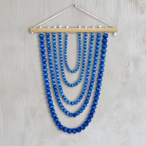 YarnieJiajia Wooden Beads Boho Home Decor Bedroom Tapestry Aesthetic Minimalist Farmhouse Wall Hanging Decor Netural For Living Room College Dorm Nursery Classroom (Black Coffee) in Saudi Arabia